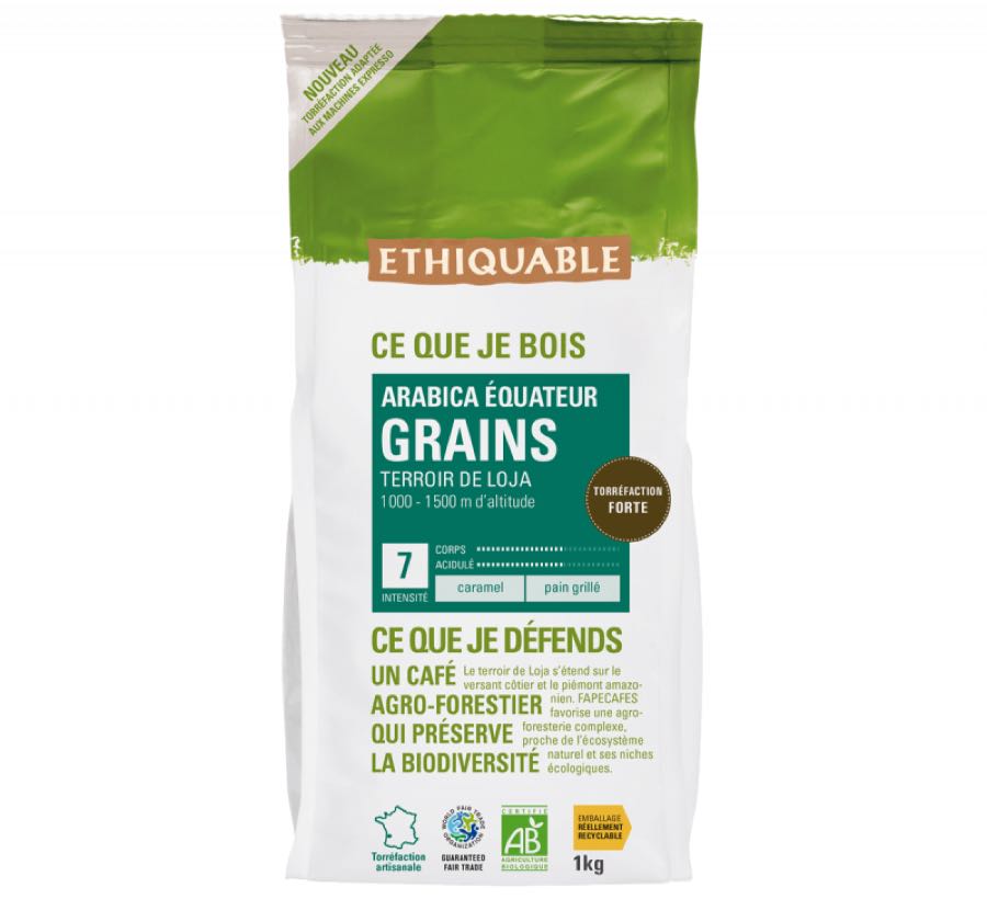Ethiquable Café en grains bio et équitable (mono-origine)